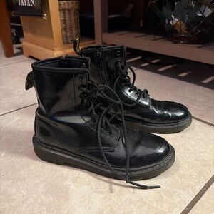 Dr. Martens Black Patent Leather Combat Boots